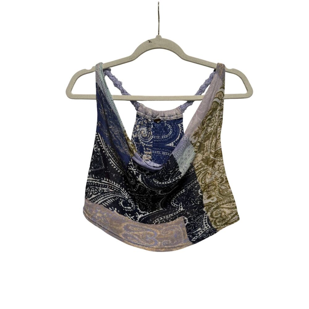 Free People Crop Top Women's S/M  Laila Draped Boho Patchwork